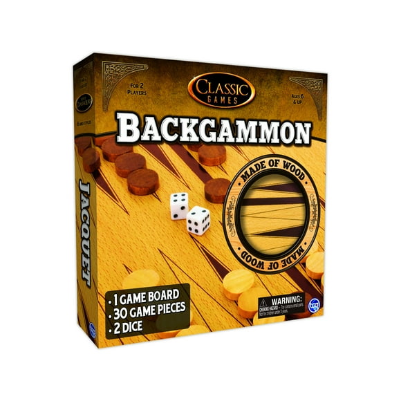 Juego de backgammon TCG Toys de madera maciza de 10 pulgadas con 30 piezas