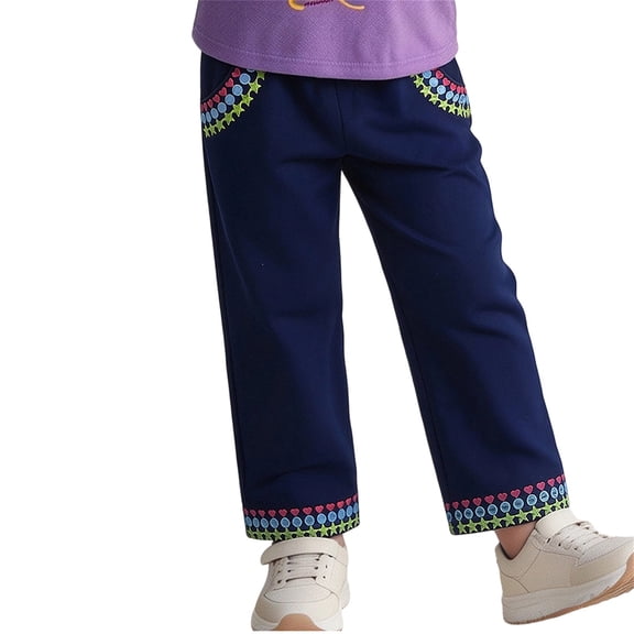 Glisme Infant Girls Athletic Pants Graphic Straight Leg Sweatpants With Pockets And Drawstring Fall Casual Girls Baggy Trousers Size 12-24 M