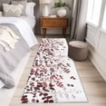 thumbnail image 4 of 2'x6' Rug Runners for Hallways Kitchen, Leaves Non Slip Entryway Beside Floor Carpet Runner, Pink Brown Summer Botanical Washable Laundry Room Bedroom Throw Rugs Mat for Family Pet, 4 of 8
