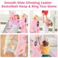 thumbnail image 4 of Ealing Indoor Toddler Slide for Ages 1-3 Baby Slide Outdoor Climber Playset with Basketball Hoop,Pink, 4 of 8