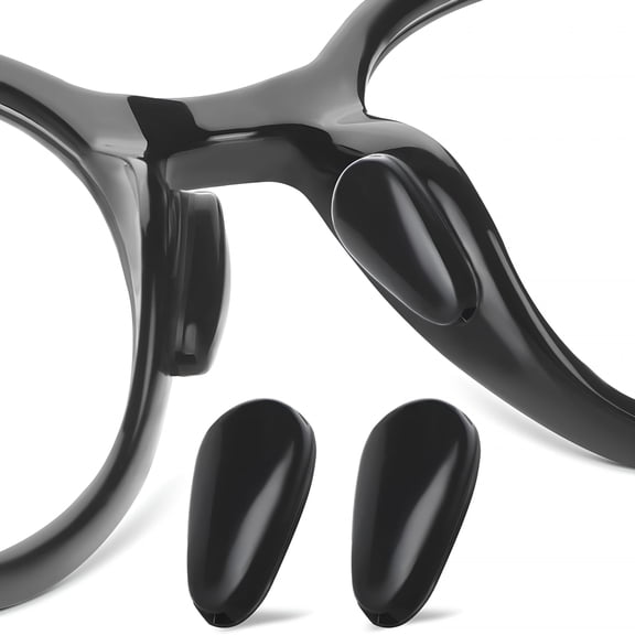 HBMYN Glasses Nose Pads, Anti Slip Eyeglass Nose Pad 3.2Mm Heightened Airbag Cushions, Silicone Adhesive Glasses Nose Grips, Teardrop Replacement Nose Pads for Sunglasses (5 Black Pairs)