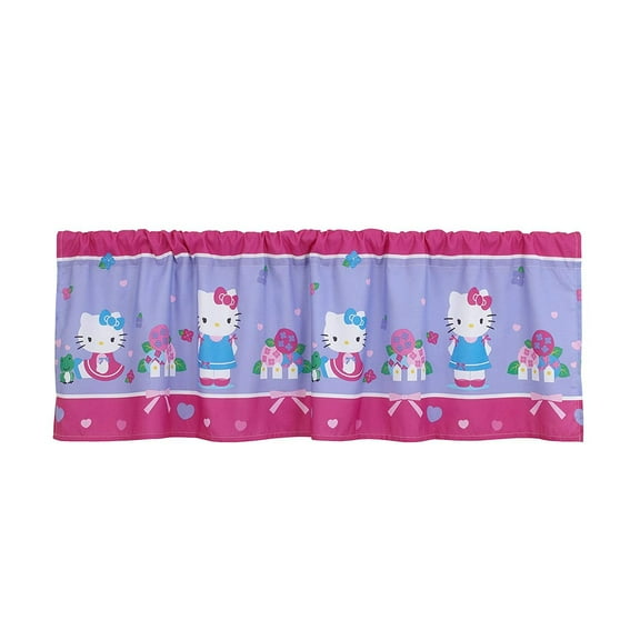Hello Kitty Springtime Friends Window Valance, rod pocket top