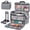 Gray with Rolling, variant on LAVFOX Sewing Machine Carrying Case, Portable Travel Bag with Shoulder Strap, Universal Heavy Duty Storage Tote for Standard Sewing Machines, Grey