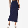 thumbnail image 5 of VUPSGEZ Women's S~3X Side Slit Ponte Knit High Waist Mid Calf Long Pencil Skirt (Blue,XL), 5 of 7