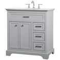 thumbnail image 4 of Elegant Decor Aaron 32" Single Marble Top Bathroom Vanity in Gray, 4 of 16