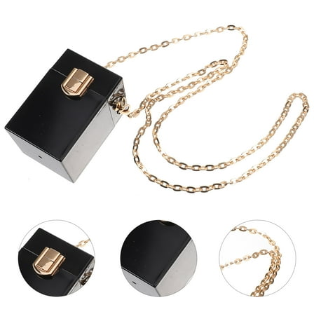 FRCOLOR  Crossbody Lipstick Purse Travel Makeup Bag Bags for Women Clear Dinner Party Black