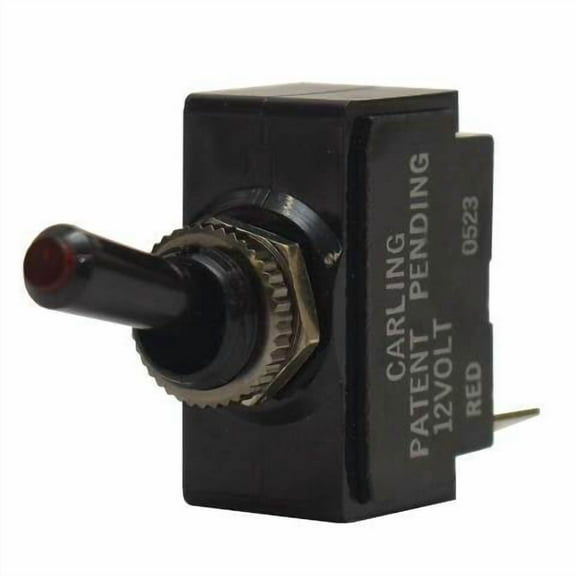Carling Boat On/Off Toggle Switch 0523 | 12V Red Lit 3-Spade