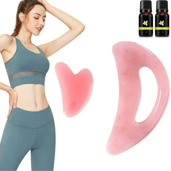 Lumilisse Body Gua Sha, Lumilisse Body Scraper, Larger Gua Sha Scraping Tool, for Back Neck Face Leg Massage Men Women (Pink)