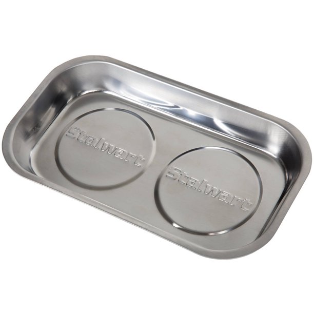 Stalwart Stainless Steel Rectangular Magnetic Parts Tray, 9