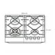 thumbnail image 3 of Parrilla De Gas Empotrable EB Tecnica 4 Quemadores Vidrio Templado Eb-485bl, 3 of 5