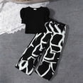 thumbnail image 3 of NAISIBABY Girls Outfit Sets 10T, Bubble Sleeve T-Shirt & High Waist Flare Leg Pants Kids Fashion Outfits 2-Piece (3-12T), 3 of 4