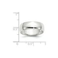 thumbnail image 2 of Auriga Fine Jewelry 14K White Gold 7mm Lightweight Half Round Men's Wedding Band Size 10.5, 2 of 6