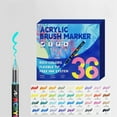 thumbnail image 5 of Acrylic Paint Markers,Acrylic Brush Markers Paint Pens, No Bleed Paint markers for Fabric,Wood,Rocks,Canvas Painting,Glass,Ceramic,Art Craft Supplies(36 Colors), 5 of 9