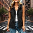 thumbnail image 6 of Women's Casual Cargo Vest Zip Up Sleeveless Drawstring Waist Utility Waistcoat Multi Pockets Outdoor Travel Layering Gilet Jacket Black, 6 of 9