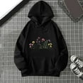 thumbnail image 2 of XIAONU Womens Hoodies Trendy Printed Drawstring Hoodie Sweatshirts Baggy Long Sleeves Oversized Pockets Hooded, 2 of 3