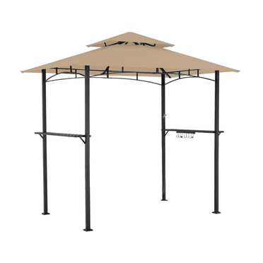 Garden Winds Custom Fit Replacement Canopy Top Cover Compatible with The Aecojoy 8' x 5' Grill Gazebo - Upgraded Performance RIPLOCK 350 Fabric