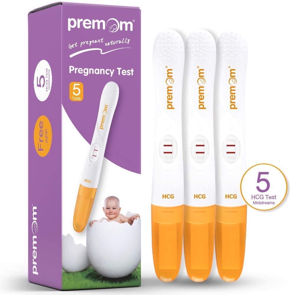 Premom Pregnancy Test Sticks (5Pack), hCG Midstream Tests with