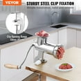 thumbnail image 2 of Manual Meat Grinder, All Parts Stainless Steel, Hand Operated Meat Grinding Machine with Tabletop Clamp, 2 Grinding Plates & Sausage Stuffer, Ideal for Home Kitchen Restaurant Butcher's Shop, 2 of 7