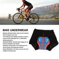 thumbnail image 3 of Men Cycling Underwear Breathable Quick Dry 5D Paded Gel Mesh Cloth Sports Underwear Shorts For Riding Black Red, 3 of 8