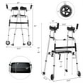 thumbnail image 5 of Elderly Rehabilitation Walker 330lbs 2 Modes Soft Seat 5 Inch Wear Resistant Wheels One Click Fold H Shaped Stable Design, 5 of 12
