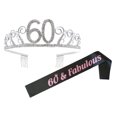 thumbnail image 2 of 1 juego de peineta para el cabello con corona de diamantes de imitación número 60 y faja con estampado de letras, decoración para la cabeza, tiara, accesorio para la cabeza, decoración de cumpleaños, 2 of 4