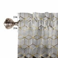 thumbnail image 5 of Valances for Windows, Abstract Grey Honeycomb Geometric Gradient Art Rod Pocket Short Window Valance Curtains Holiday Window Treatment for Kitchen Living Room Bathroom, 54"x18", 5 of 7