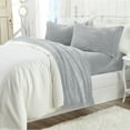thumbnail image 2 of Great Bay Home Solid Velvet Plush Warm and Cozy Fleece Sheet Set (California King, Light Grey), 2 of 6