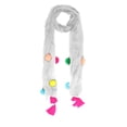 thumbnail image 3 of eloria Women's Chiffon Pom Pom Dupatta Long Stole Scarves Ethenic Chunni Stole Color: White, 3 of 4
