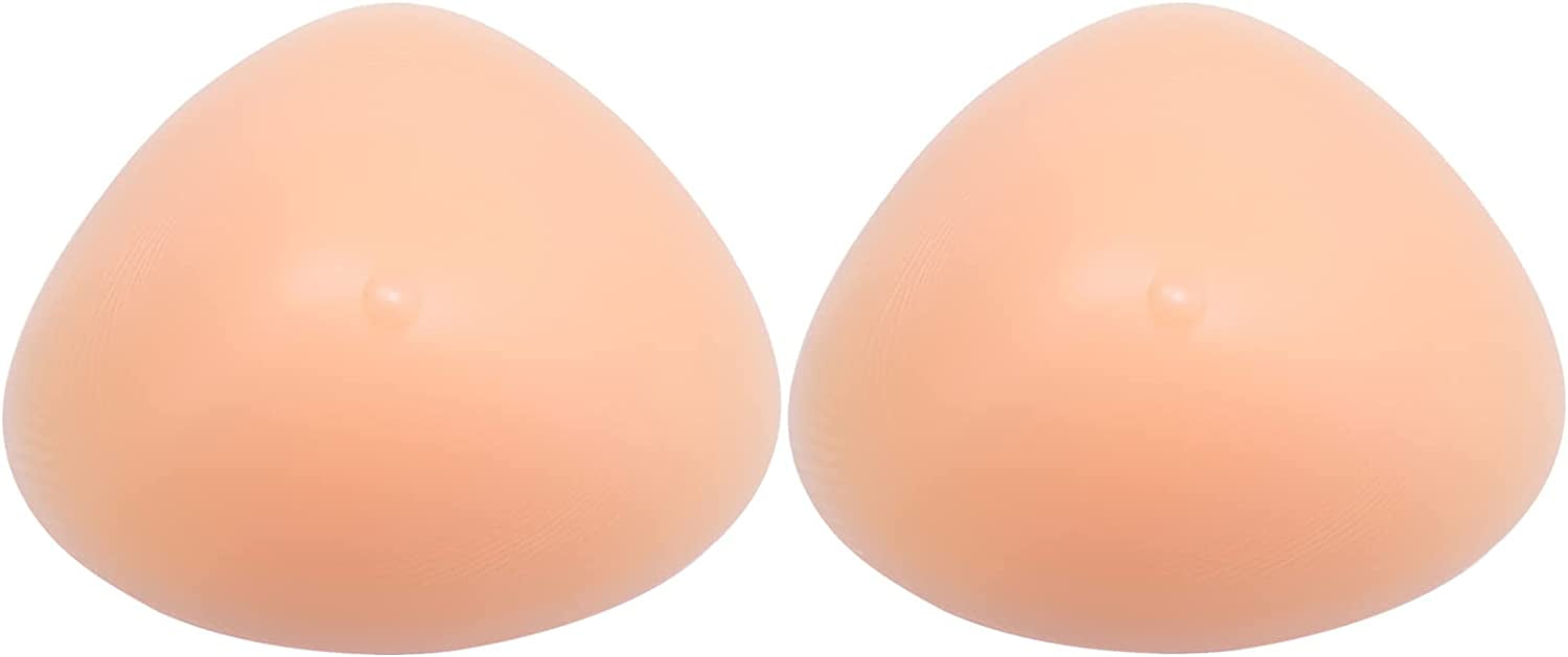 Pair of Silicone Breast Forms Triangle Concave Mastectomy Prosthesis Bra  Enhancer Inserts BB Cup 700g/pair