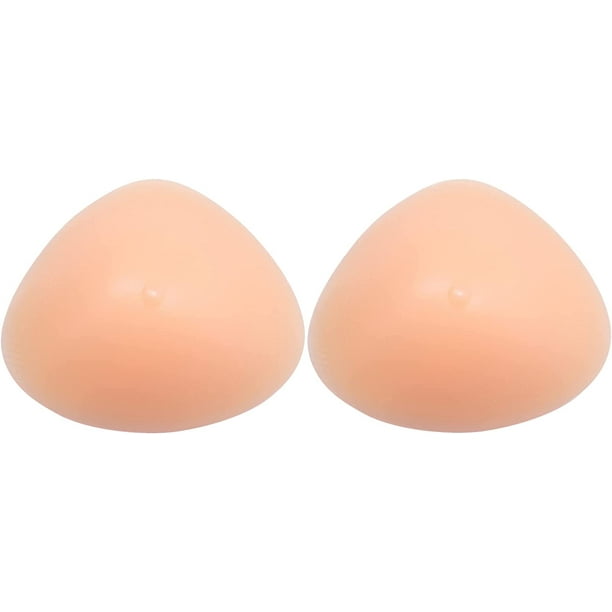 Pair of Silicone Breast Forms Triangle Concave Mastectomy Prosthesis Bra Enhancer Inserts D Cup