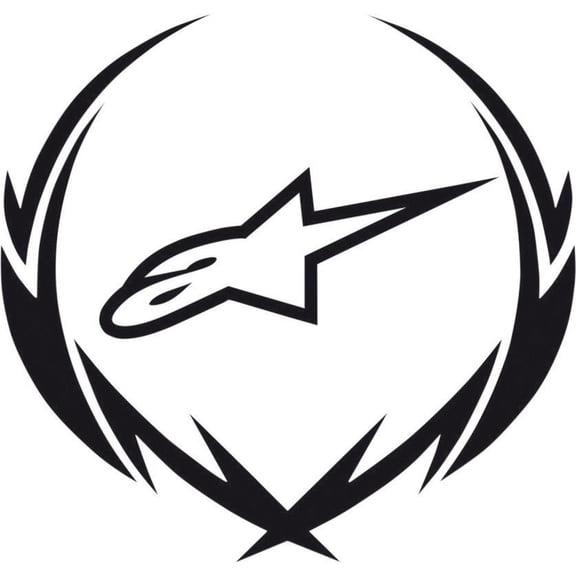 Alpinestars XL Wreath 2" Sticker Black