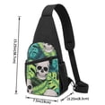 thumbnail image 4 of Disketp Sling Backpack,Multipurpose Crossbody Shoulder Bag Travel Hiking Daypack-Skull and Palm Leaves, 4 of 6