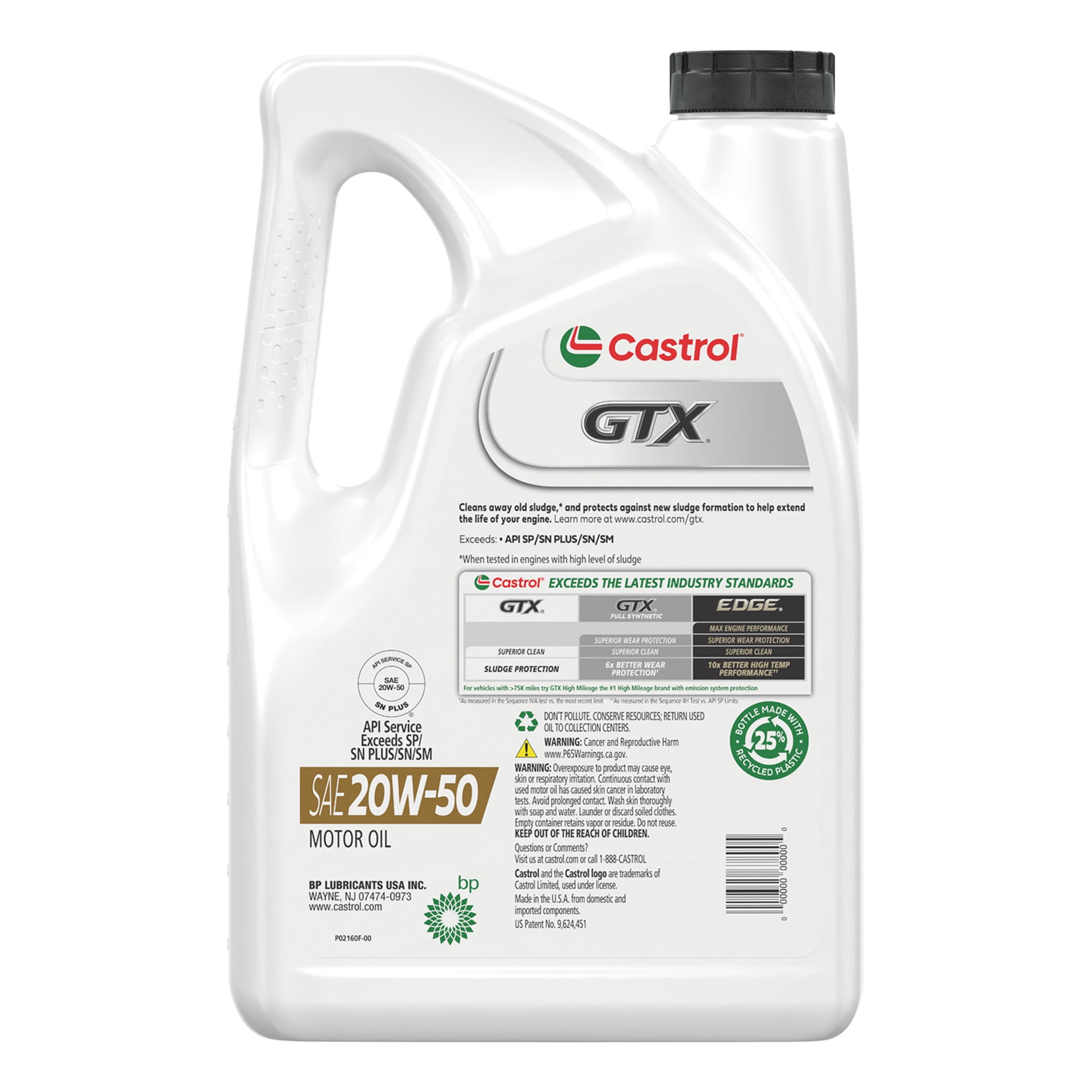 Castrol GTX 20W-50 Conventional Motor Oil, 5 Quarts