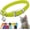 Lime Green, variant on Leather Cat Collar with Removable Bell – Safety Elastic Strap (Breakaway Alternative) – Kitten Collar for Small & Big Boy & Girl Cats & Small Dog