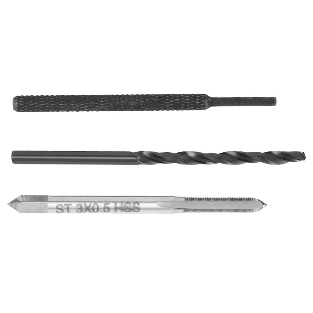 ABPETE 50pcs Thread Repair Kit, M3 x 2D Stainless Steel Coiled Wire Thread Insert Combination Tool Set for Restoring Damaged Wires in Steel, Iron, Aluminum