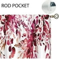 thumbnail image 5 of Burgundy Eucalyptus Small Kitchen Curtains Watercolor Red Leaves Window Treatment Flower Floral Plant Botanical Cafe Short Curtains for Bathroom Dining Fall Tier Treatment Drapes 27.5x39 inch, 5 of 6
