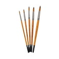 thumbnail image 1 of Tignapoo 5-Piece Nylon Hair Art Brush Set for Acrylic, Watercolor, and Gouache Painting - Flat, Filbert, Round, Angle Tips (2#,6#,8#,10#,12#), 1 of 6