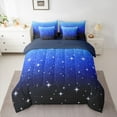 thumbnail image 2 of Castle Fairy Black Blue Glitter Print Twin Bedding Sets,Gradient Bedding Comforter Set, 2 of 8