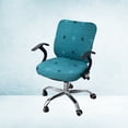 thumbnail image 4 of MasteelfCA Armchair Slipcover Simple Pattern Removable Split Type Stretch Computer Office Chair Cover Protector (Peacock Blue Chairback Cover with Seat Cover）, 4 of 7