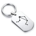 thumbnail image 1 of Stainless Steel Libra (Scales) Astrology Constellation Dog Tag Keychain Circle Ring, 1 of 2