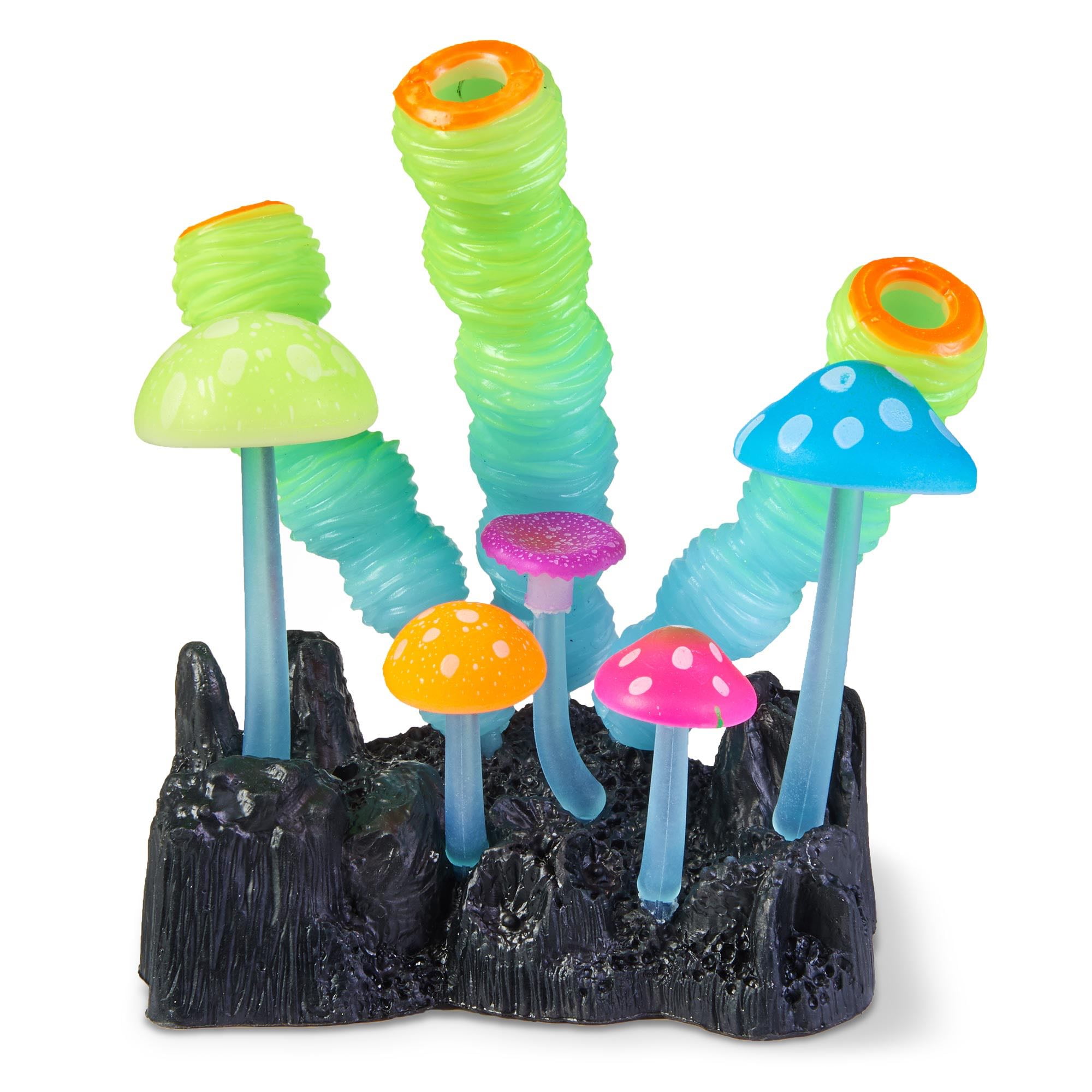 Aqua Culture Glow In The Dark Tube Mushrooms Aquarium Ornament Walmart Com Walmart Com