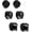 Black, variant on 3 Pair Men Women Stainless Steel Magnetic Stud Earrings Non-Piercing Clip on Black Silver E41