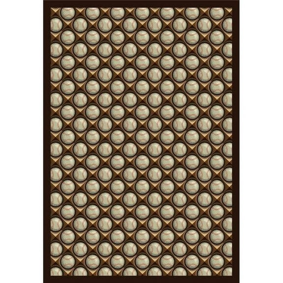 Bases Loaded Leather Glove 5 ft.4 in. x 7 ft.8 in. 100 Pct. STAINMASTER Nylon Machine Tufted- Cut Pile Sports Rug