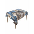 thumbnail image 2 of Blue White Daisy Tablecloth Rectangle Table Cloth 60x102, Waterproof Tablecloth Outdoor Table Cloth, Vintage Pastoral Butterfly Rustic Wood Washable Table Cover for Kitchen Dinning Party, 2 of 8