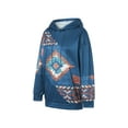 thumbnail image 2 of Seyurigaoka Women Geometric Horse Print Pattern Hooded Pullover, Oversized Cowgirl Western Vintage Style Sweatshirt with Pockets, 2 of 8