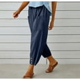 thumbnail image 6 of Women's High Waist Pants Drawstring Capri Yoga Pants with Pockets Wide Leg Pants for Women, 6 of 6
