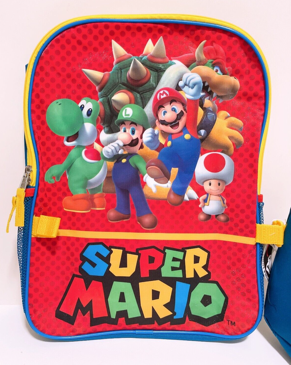 Nintendo Super Mario Characters 16" Backpack Lunch Bag Set of 2