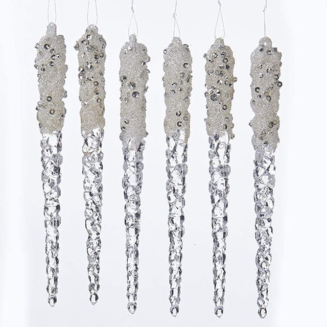Adornos Kurt Adler 15 cm Carámbanos con Brillo 6 Piezas