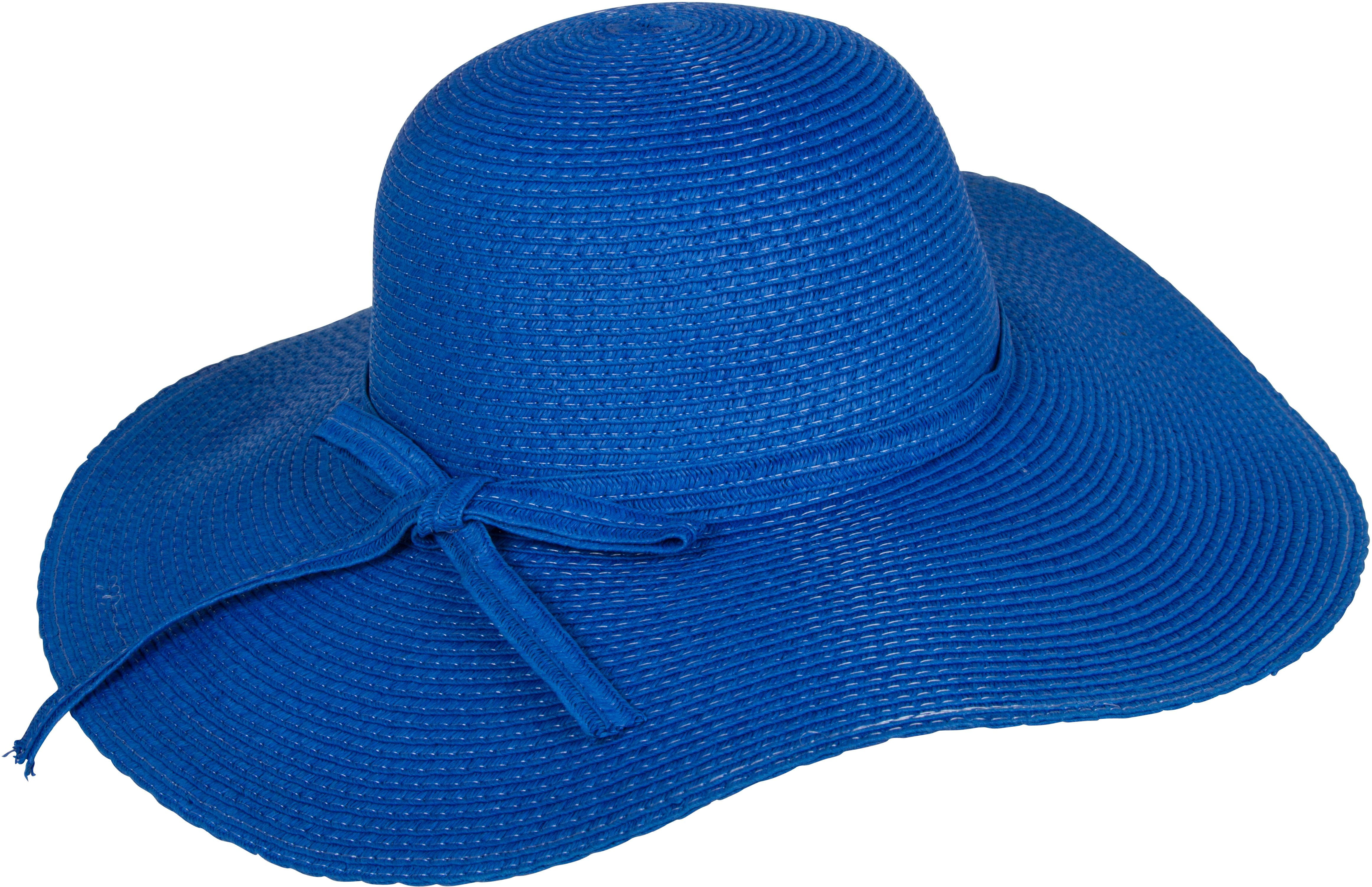 Sakkas Katy Wide Brimmed Straw Floppy Hat With Straw Bow Cobalt One