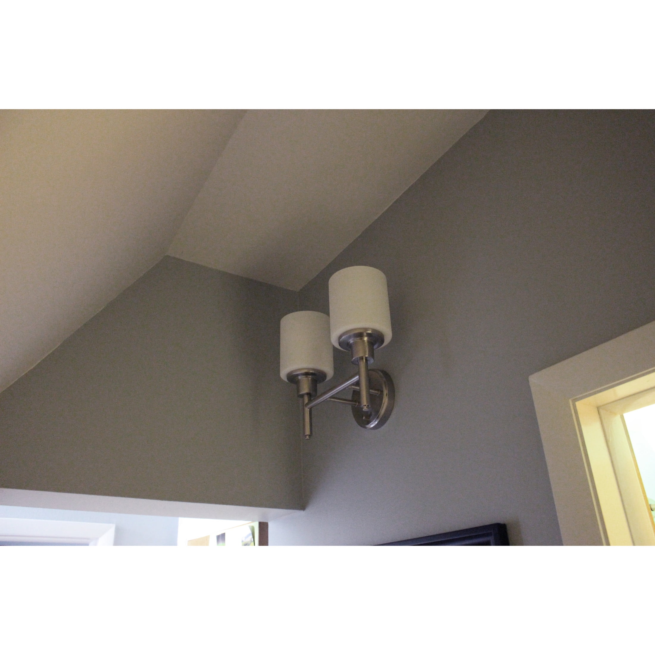 Design House Aubrey 2-Light Dimmable Indoor Wall Light with Frosted Glass Shade